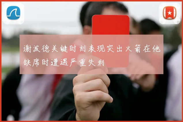 谢泼德关键时刻表现突出火箭在他缺席时遭遇严重失利